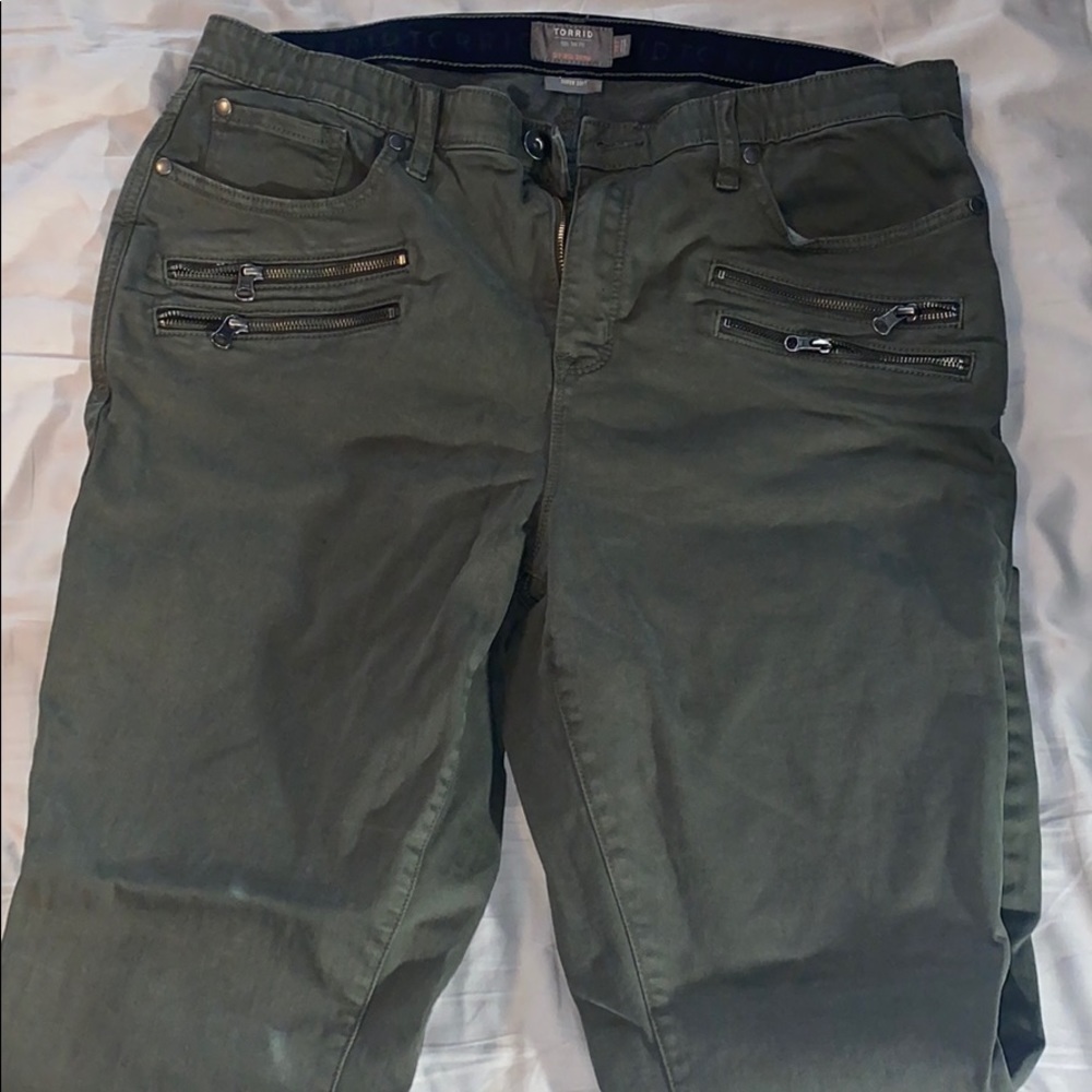 Dark Green Sky-high Skinny Torrid Jeans!